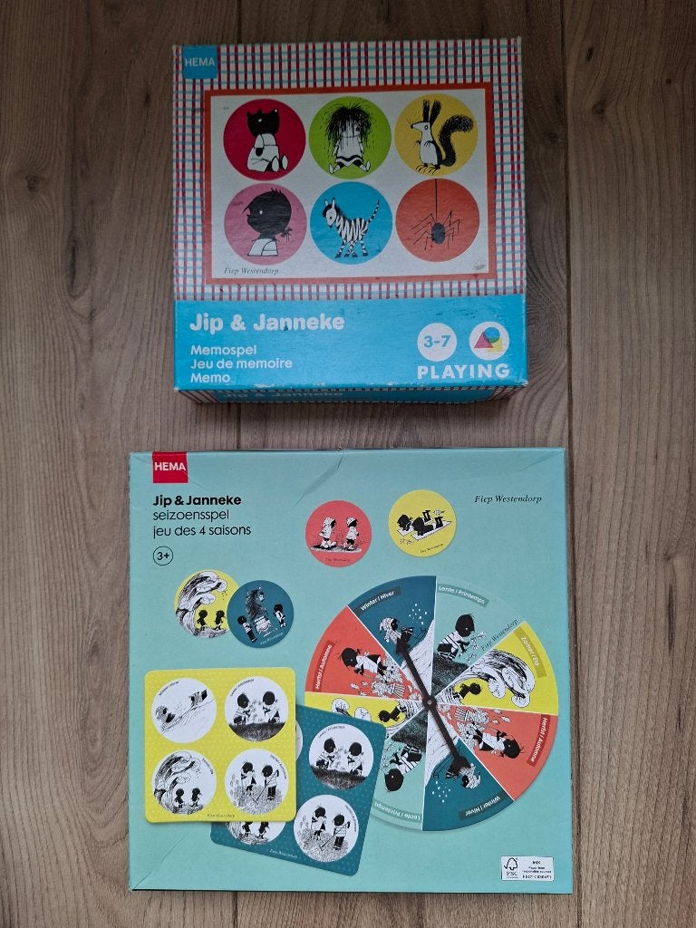 Jip en Janneke spellen (Hema), retro, Ophalen of Verzenden, Gebruikt