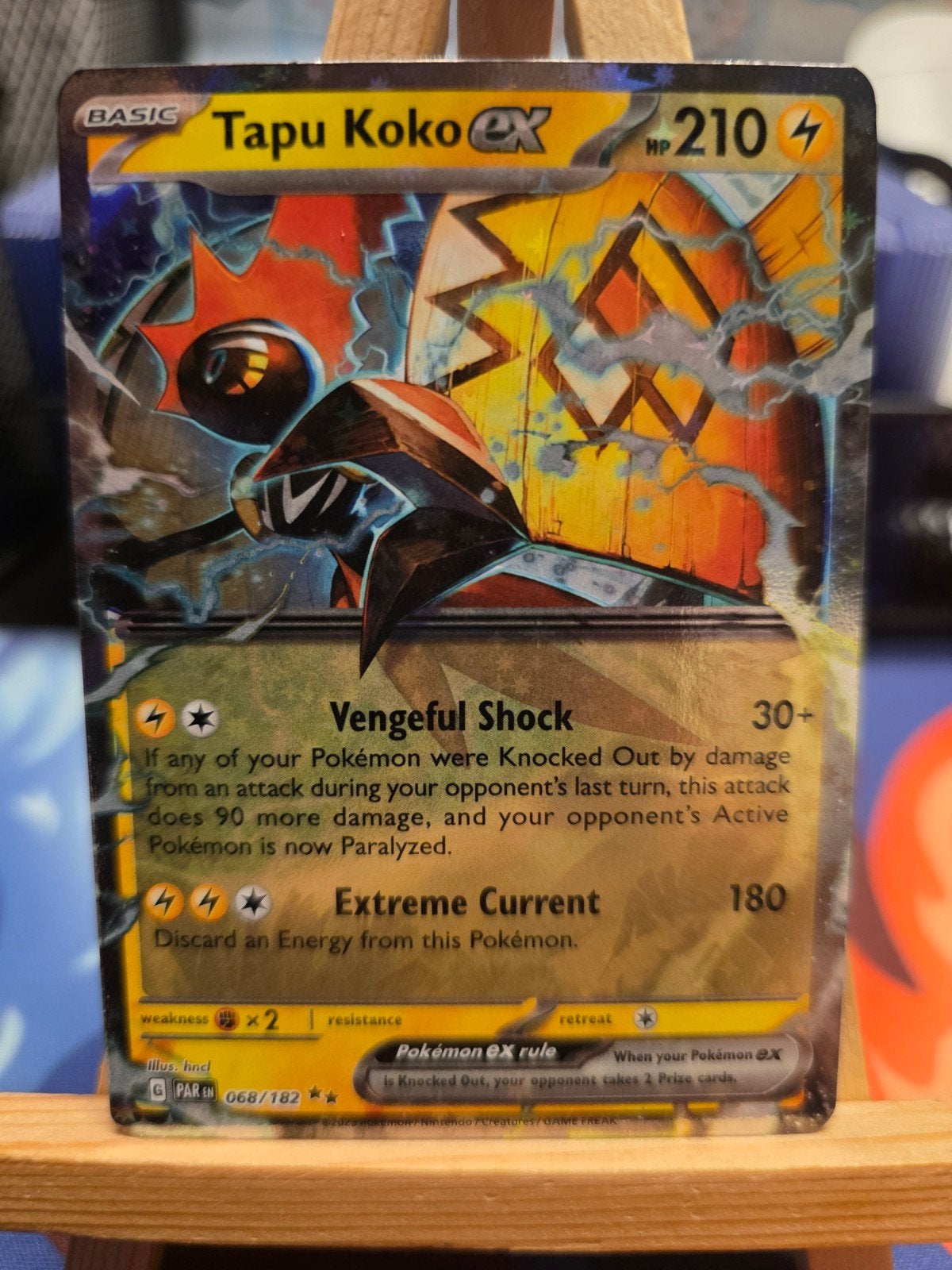 Pokemon Paradox Rift Tapu Koko EX 068/182, Verzenden, Zo goed als nieuw, Losse kaart, Foil
