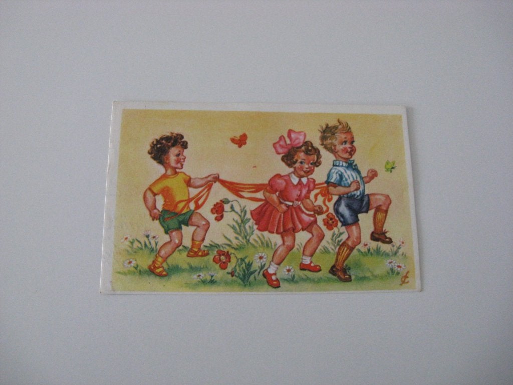 Ansichtkaarten Kinderkaarten, gelopen ansichtkaarten., Verzenden, Voor 1920, Gelopen