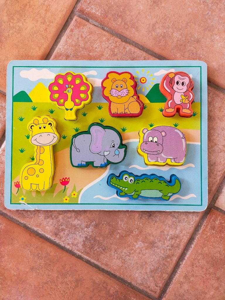 houten puzzel, Ophalen, 2 tot 4 jaar, Gebruikt, Van hout