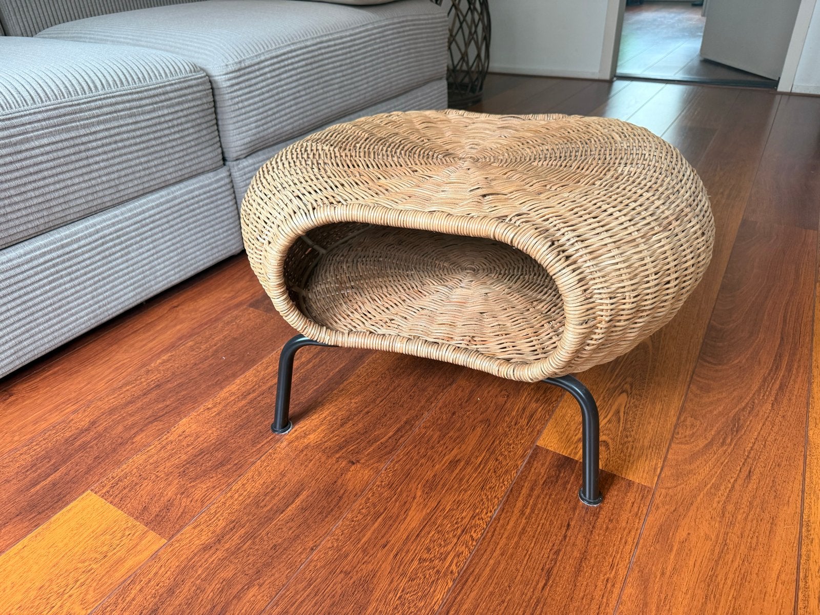 IKEA Gamlehult Rotan bijzetstoel/tafel / voetenbank, Ophalen, Zo goed als nieuw, Natuurlijk materiaal, Scandinavisch