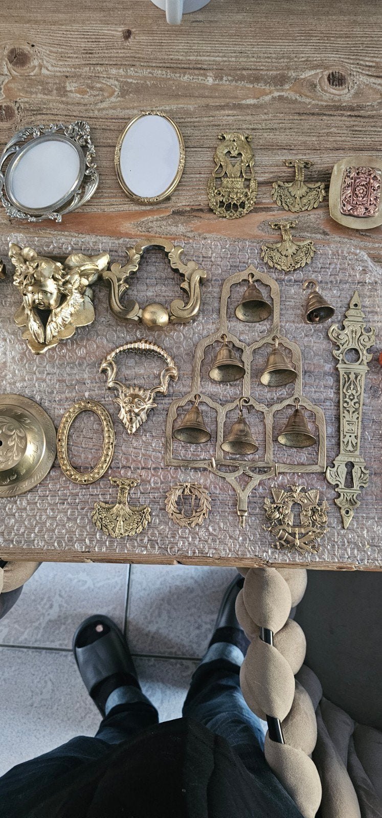 Grote partij vintage meubelbeslag / ornamenten / grepen, Ophalen of Verzenden