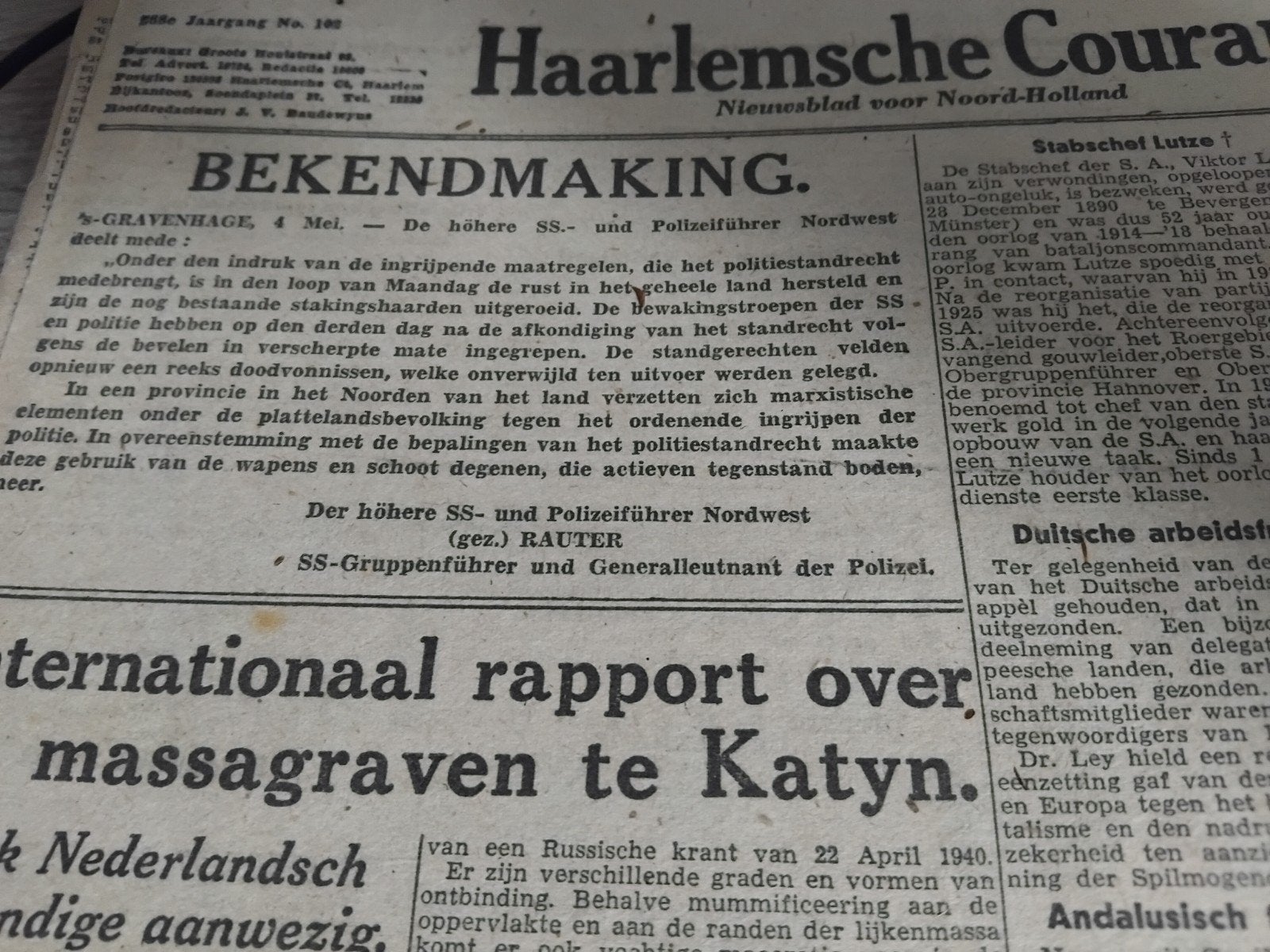 10x Oude krant over WOII: Kampen, martelgang Joden, 1945, Ophalen of Verzenden, Gelezen, Krant