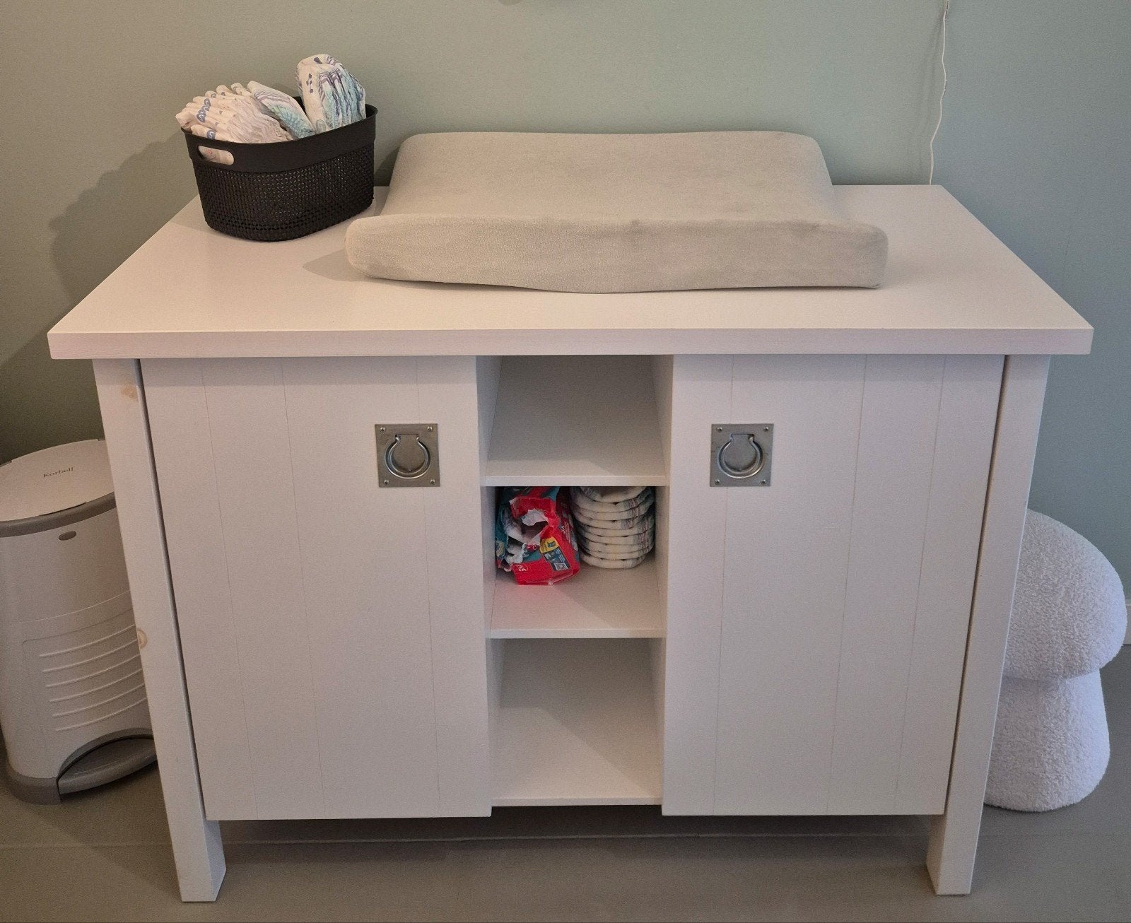 Babykamer: ledikant en commode, Kinderen en Baby's, Ophalen, Gebruikt, 50 tot 70 cm, 100 cm of meer