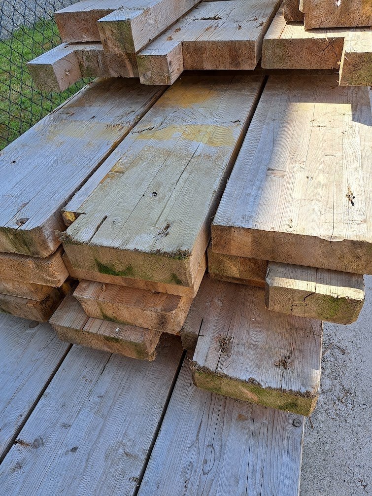 Gelamineerd balkhout, Doe-het-zelf en Verbouw, Hout en Planken, Ophalen, Gebruikt, Vuren, Pallet