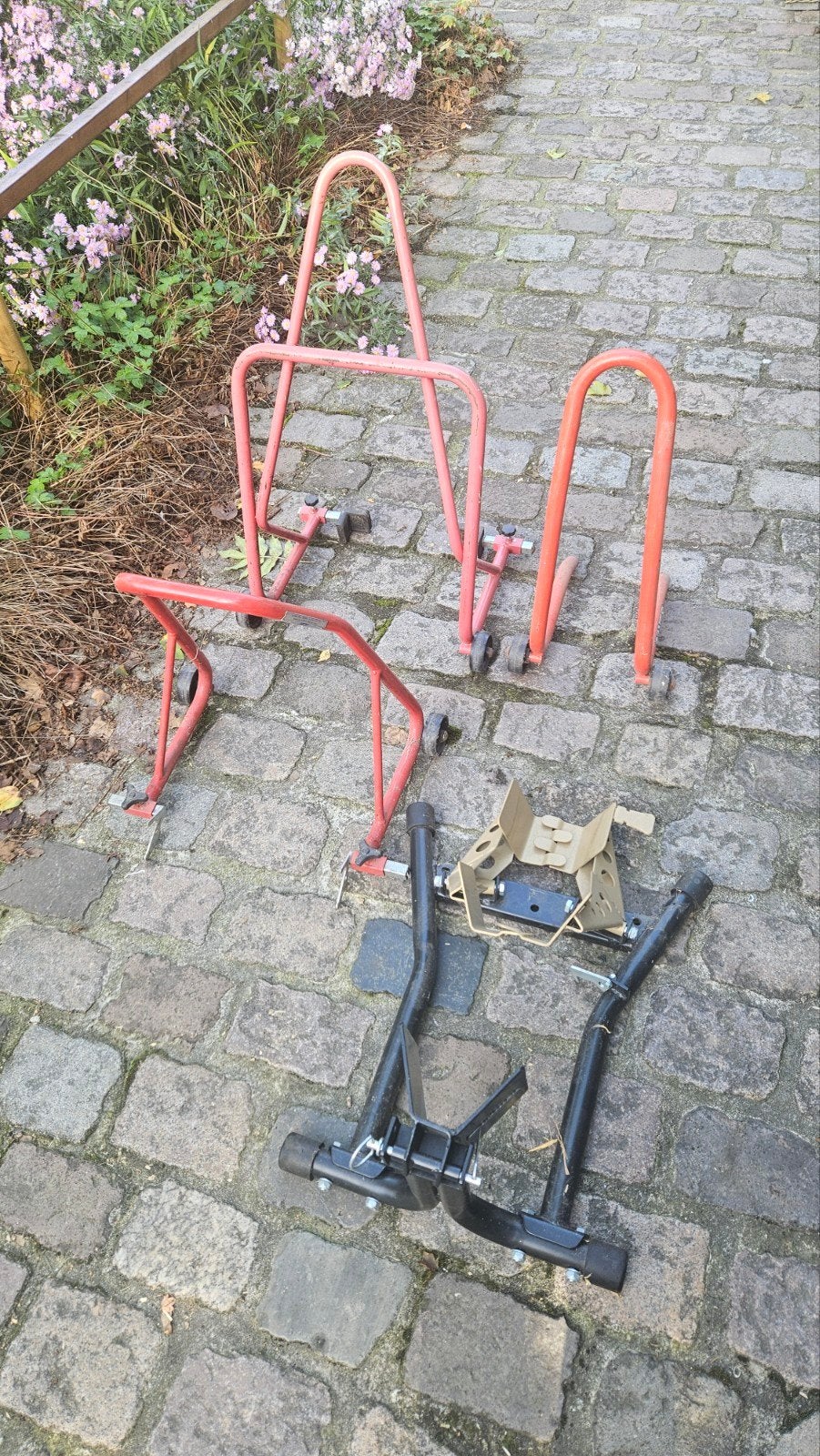 Motorfiets paddock stands 4 stuks, Ophalen, Gebruikt