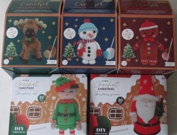 Haakpakketjes diverse Christmas,Kerst,Rendier,Sneeuwman,Elf, Verzenden, Nieuw, Haken, Patroon of Boek