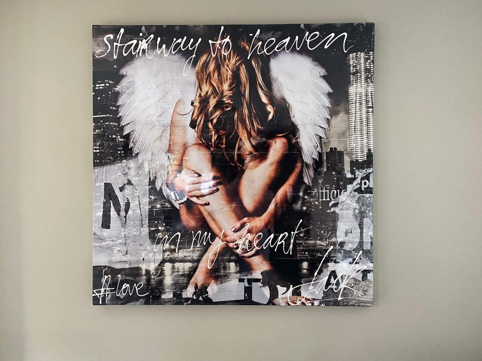 Jack Liemburg - Stairway to Heaven - 140x140 cm, Ophalen, Figuren, Echtheidscertificaat, Gemengde techniek