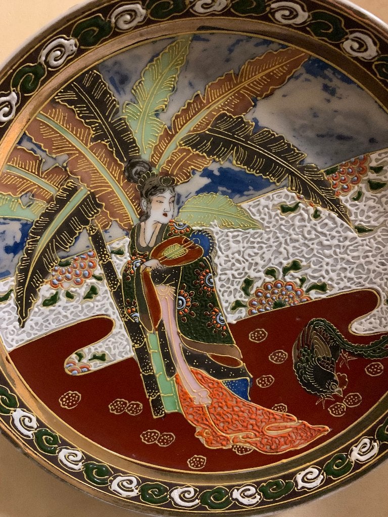 vintage decoratief bord van Japanse makelij, Ophalen of Verzenden