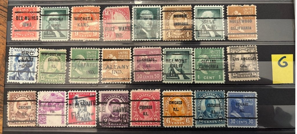 USA precancels, 24 verschillende (G), Verzenden, Gestempeld, Noord-Amerika