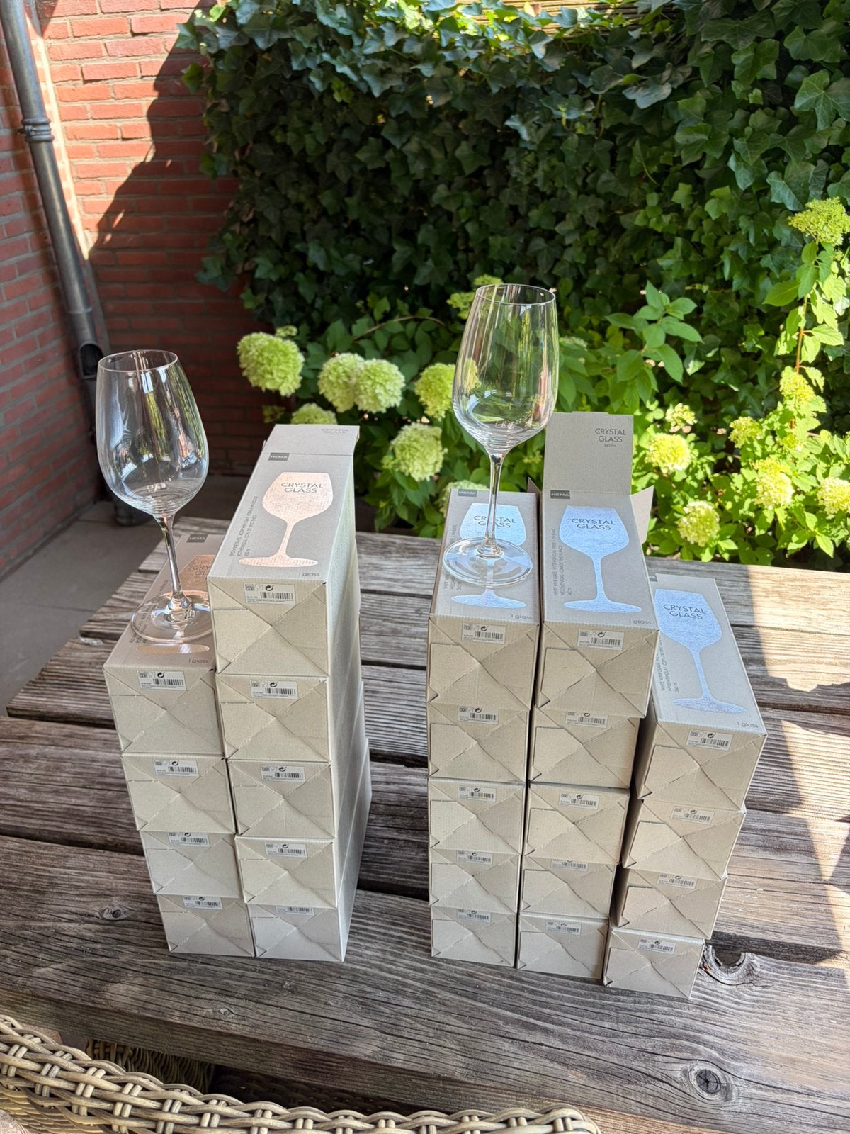 Hema kristal wijnglazen, Ophalen, Zo goed als nieuw, Overige typen