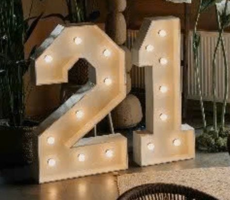 Lichtcijfers21/lichtletters/marquee cijfers te huur, Ophalen of Verzenden, Nieuw, Verjaardag