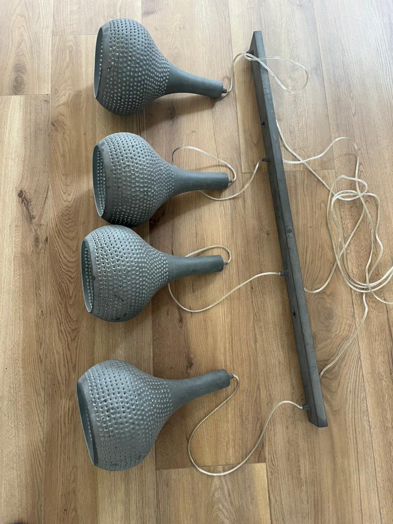 Hanglamp kegels beton look 4 fitting, Ophalen of Verzenden, Zo goed als nieuw, Minder dan 50 cm