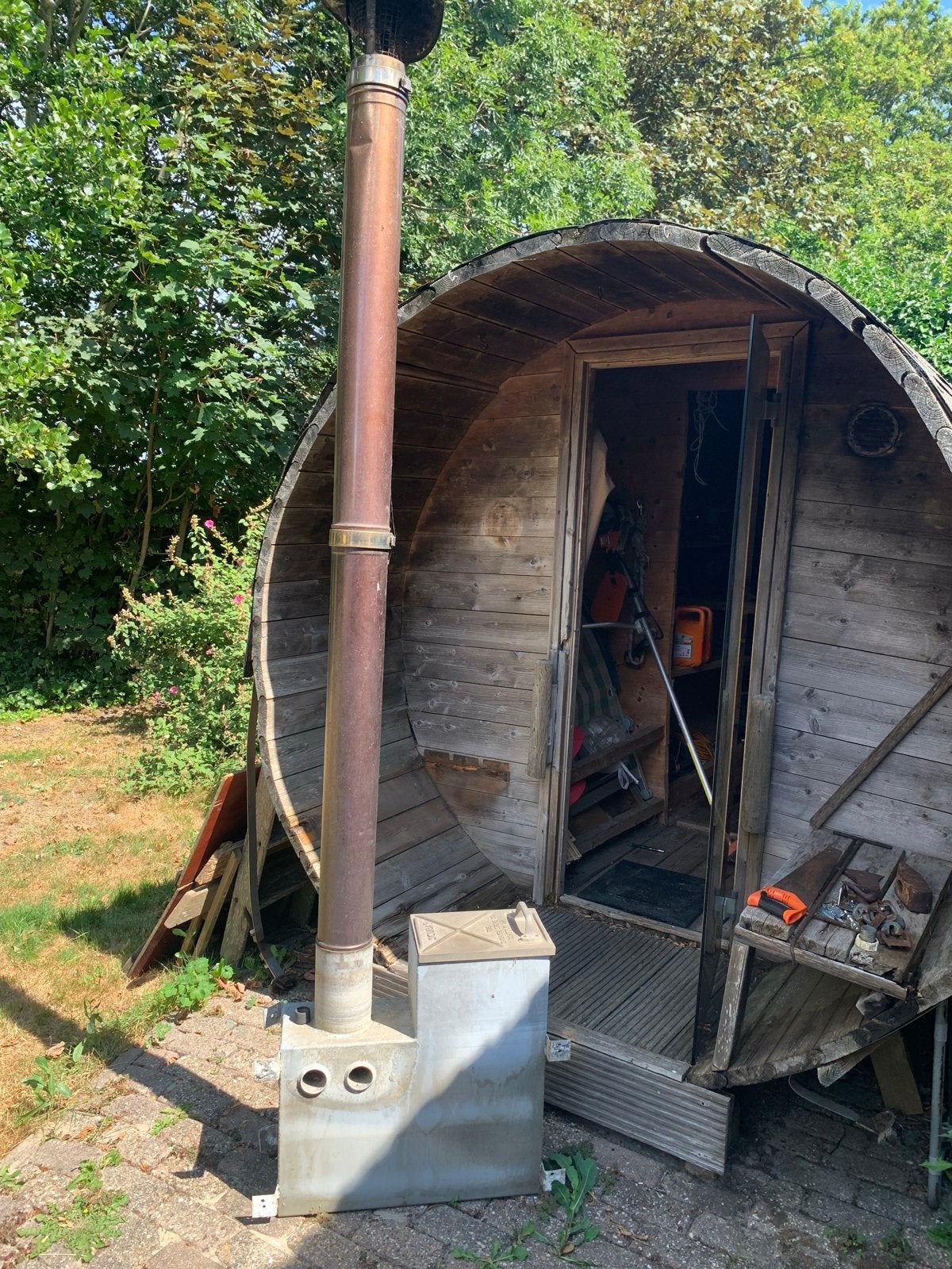 Houtkachel voor hottub, Tuin en Terras, Bubbelbaden en Hottubs, Ophalen, Gebruikt, Vast
