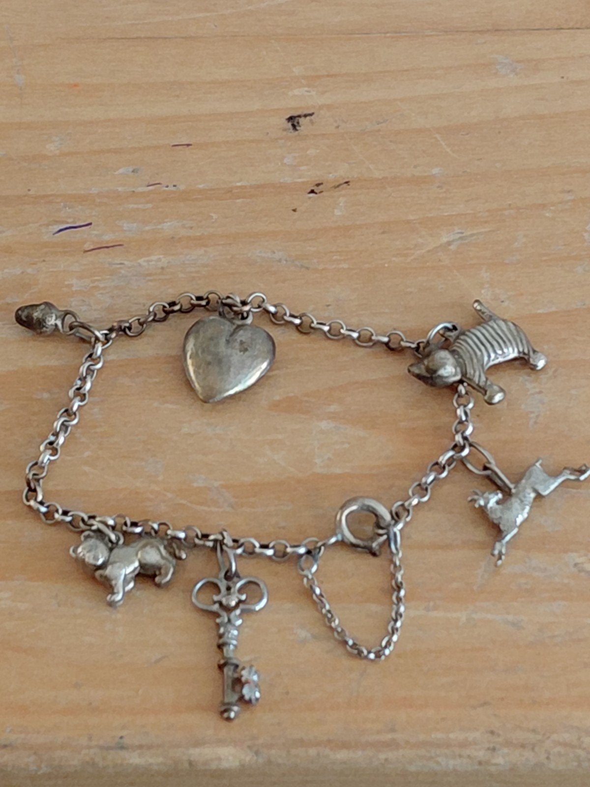 ZEER OUDE STERLING ZILVEREN  BEDEL ARMBAND, Ophalen of Verzenden
