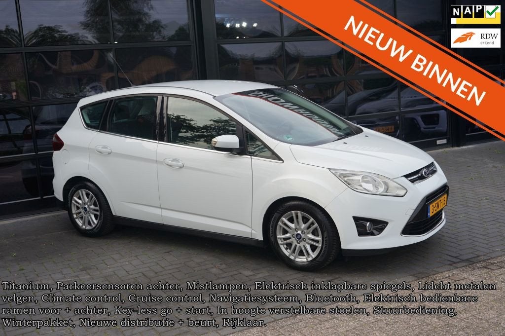 Ford C-Max 1.0 Titanium, CC, Navi, Clima, PDC, Winterpakket, Voorwielaandrijving, Euro 5, Gebruikt, Zwart