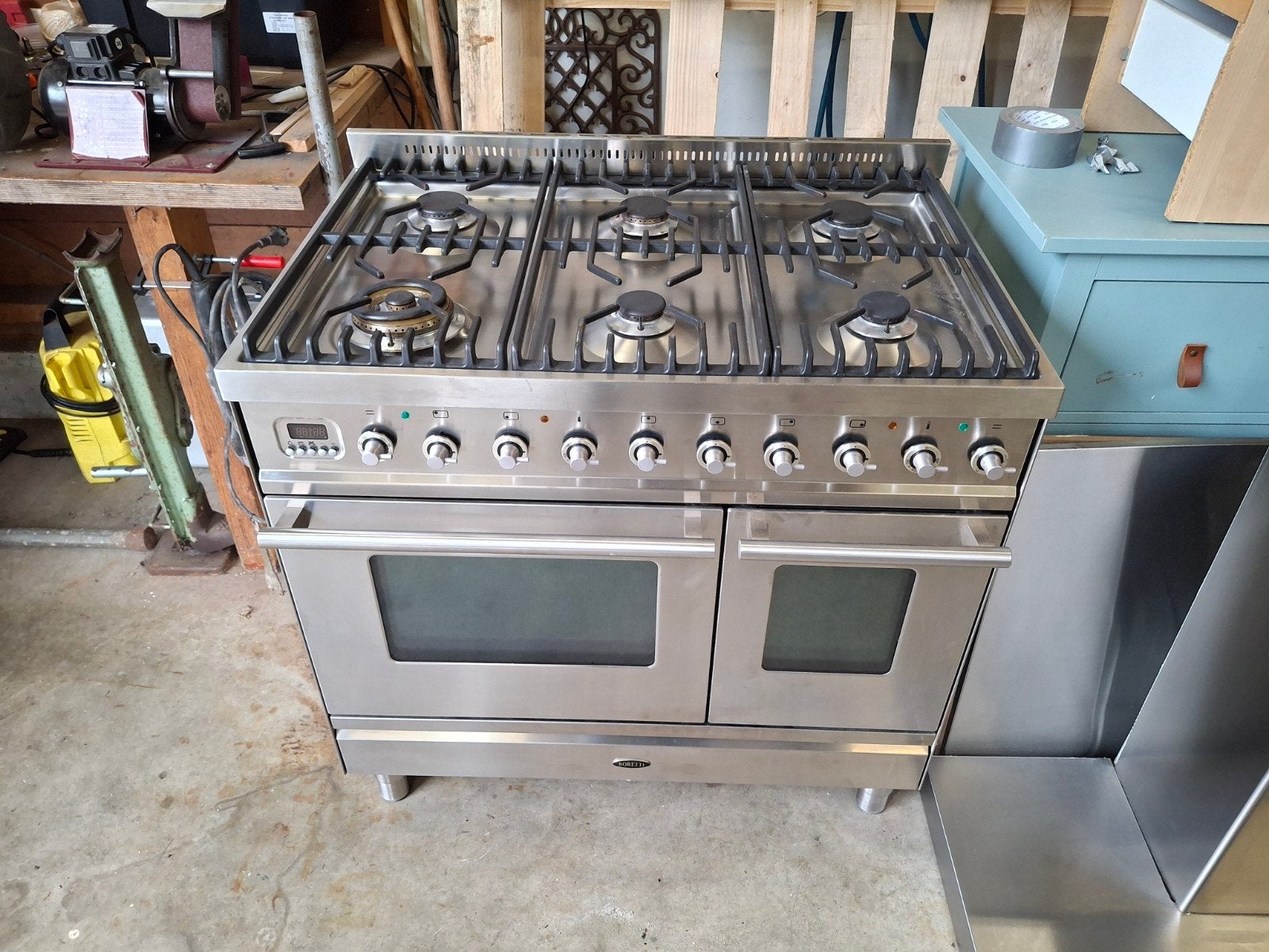 Boretti Fornuis met Dubbele Oven en Afzuigkap, Gebruikt, 60 cm of meer, Ophalen of Verzenden, Energieklasse A of zuiniger