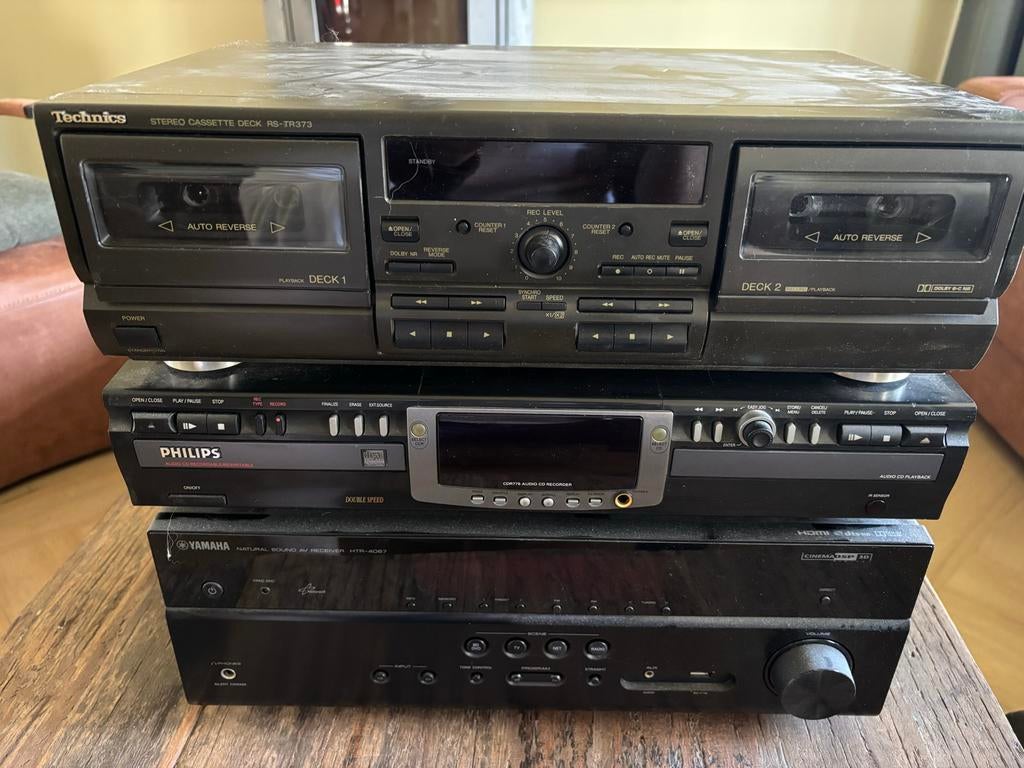 Complete Audio Set: Yamaha, Philips, Technics met speakers, Gebruikt, Cassettedeck, Losse componenten, Ophalen