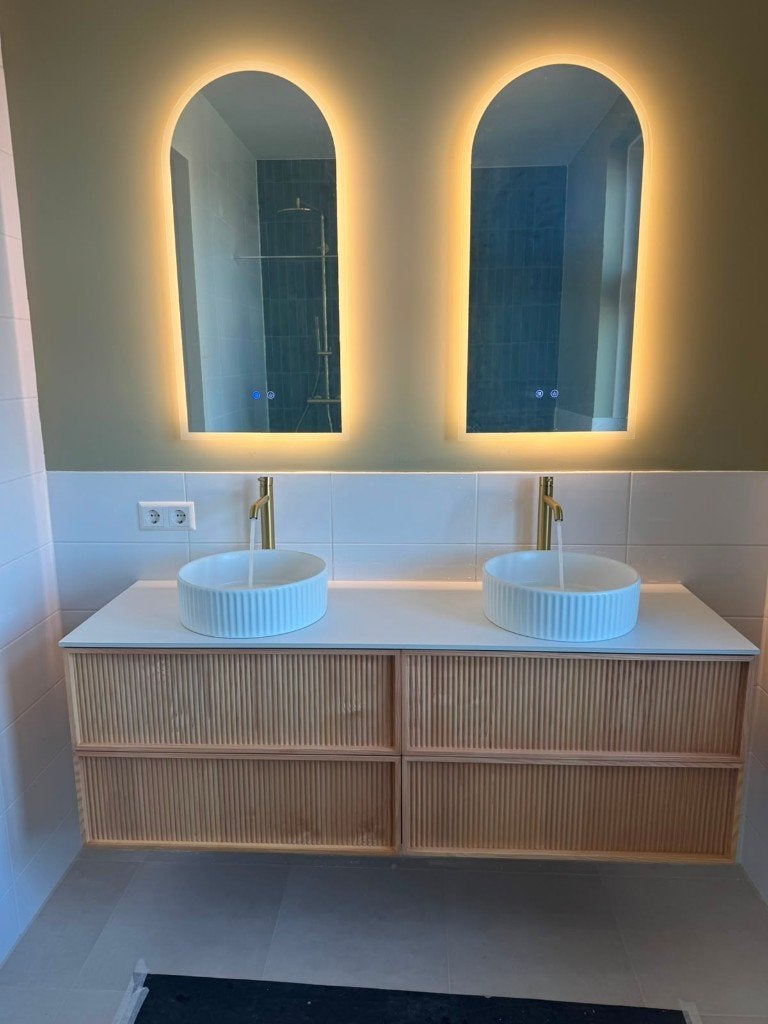 complete badkamer meubel massief hout 150cm breed compleet !, Ophalen, Overige typen, Nieuw, 50 tot 100 cm