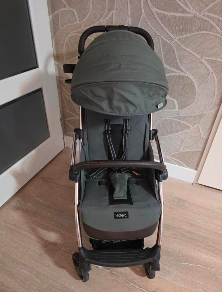 Leclercbaby Influencer Buggy Legergroen/Rosé + Accessoires, Ophalen, Zo goed als nieuw, Overige merken, Verstelbare rugleuning