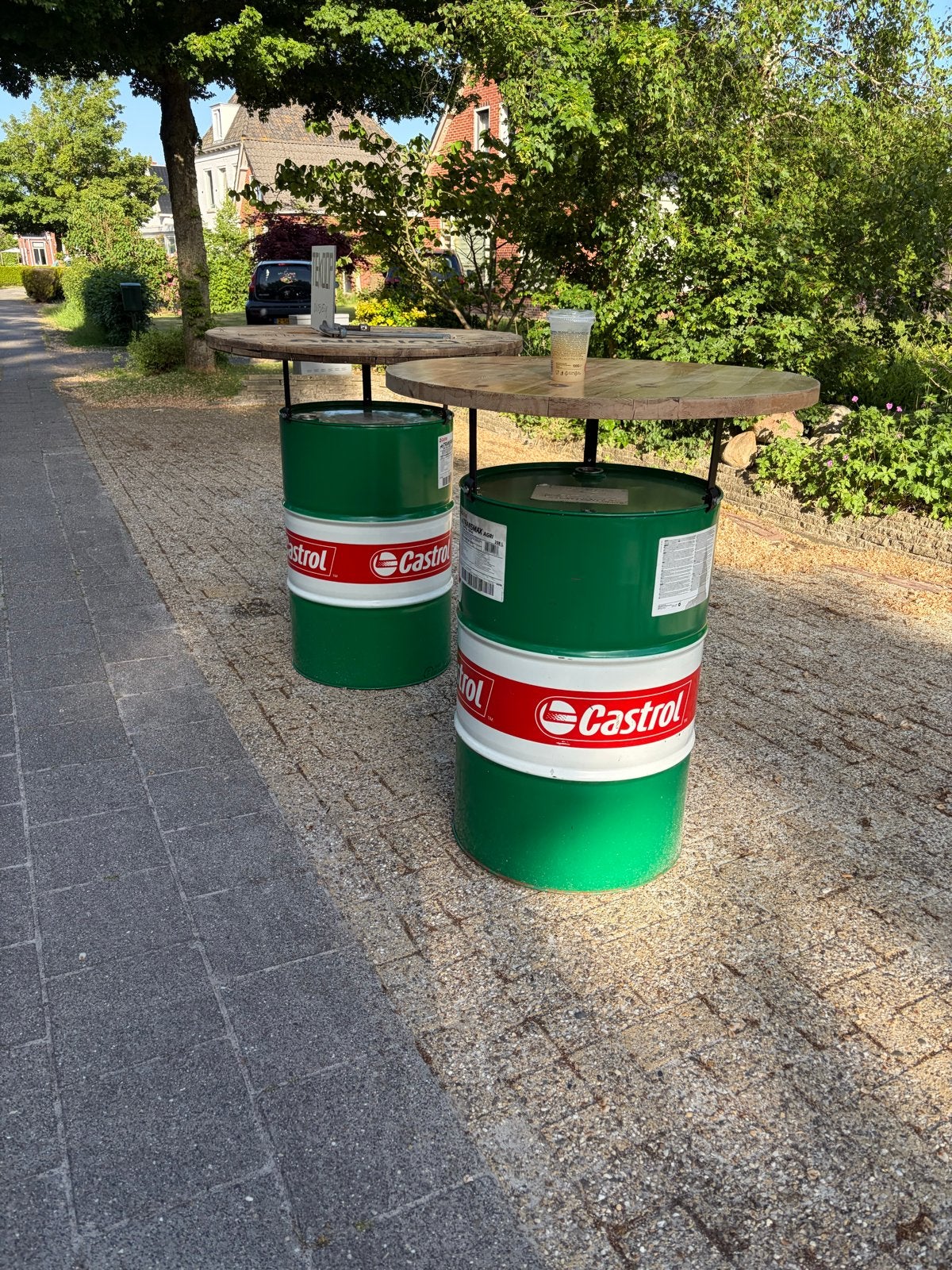 Unieke Castrol Olievat Bartafels (2 stuks), Ophalen, Nieuw