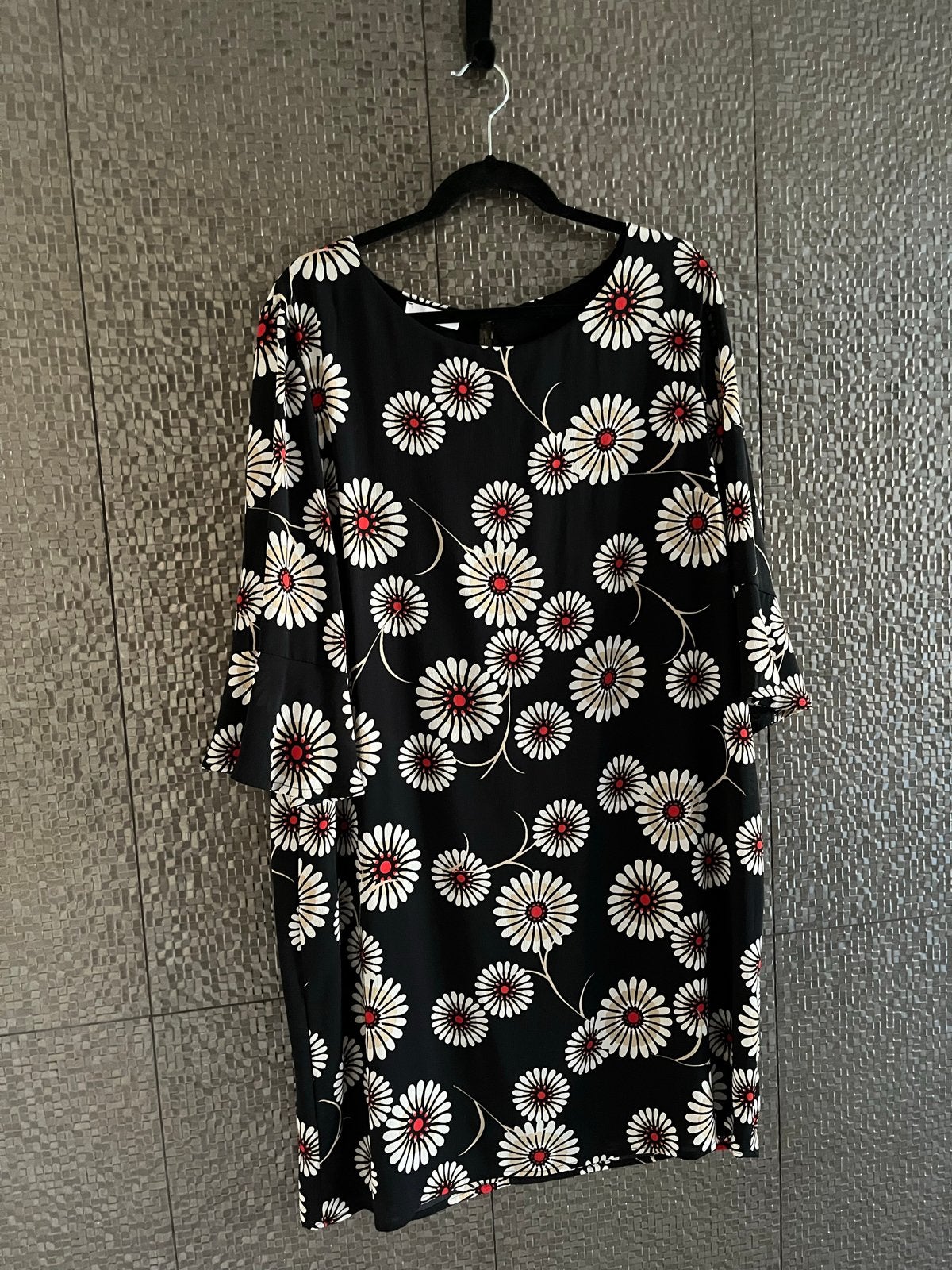 Signe Nature jurk maat 42 met bloemenprint, Verzenden, Zwart, Maat 42/44 (L), Zo goed als nieuw