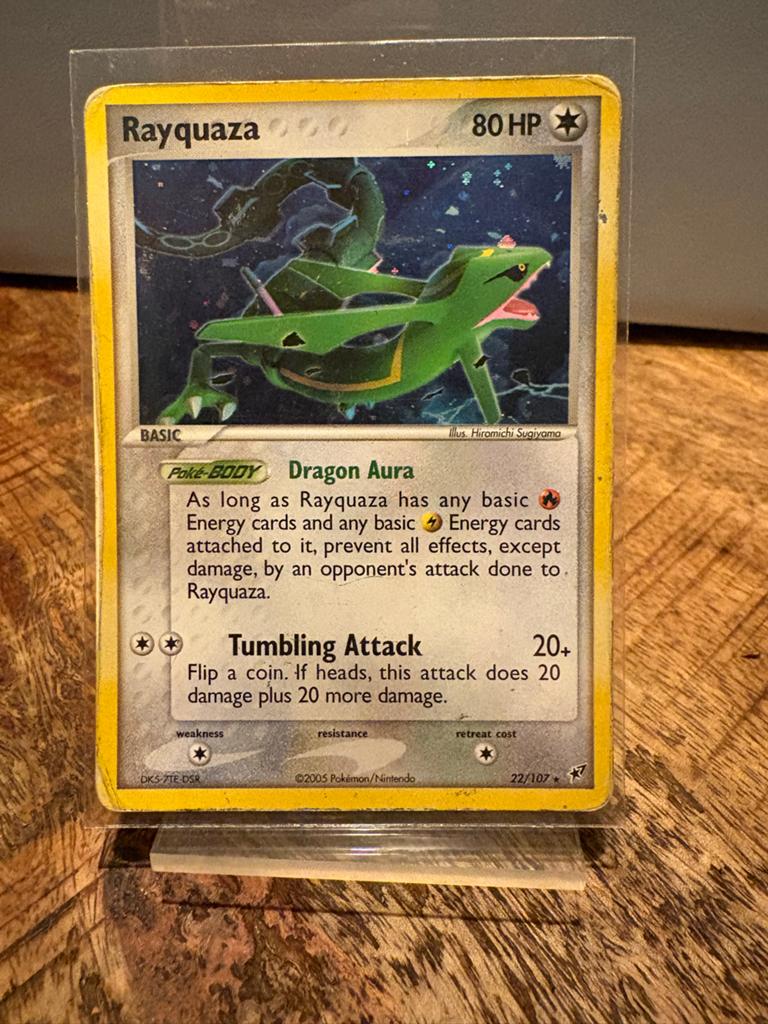 Rayquaza Pokémon Kaart - Holo - 22/107 - EX Deoxys, Ophalen of Verzenden, Gebruikt, Losse kaart, Foil