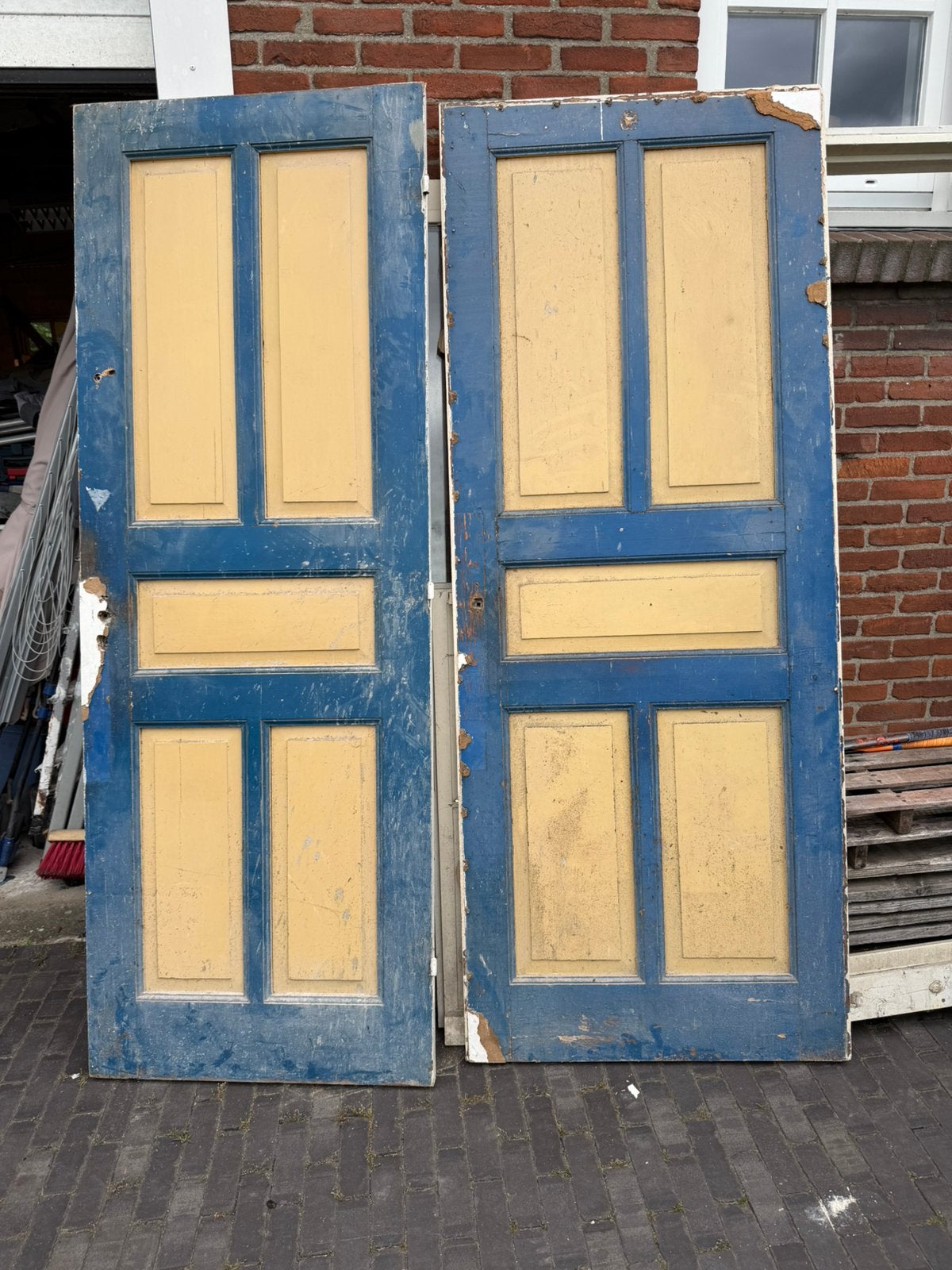 Paneeldeuren 2x, Ophalen, Binnendeur, Zo goed als nieuw, 200 tot 215 cm