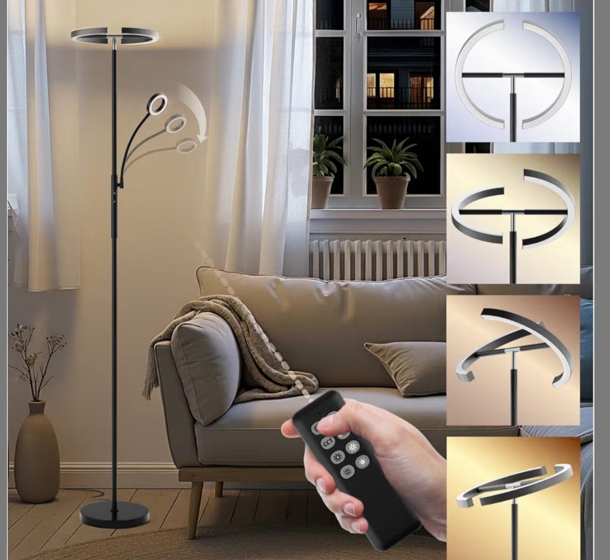 completely new LED stehleuchte. Gray. Standing lamp, Huis en Inrichting, Lampen | Kroonluchters, Ophalen of Verzenden, Nieuw, Metaal