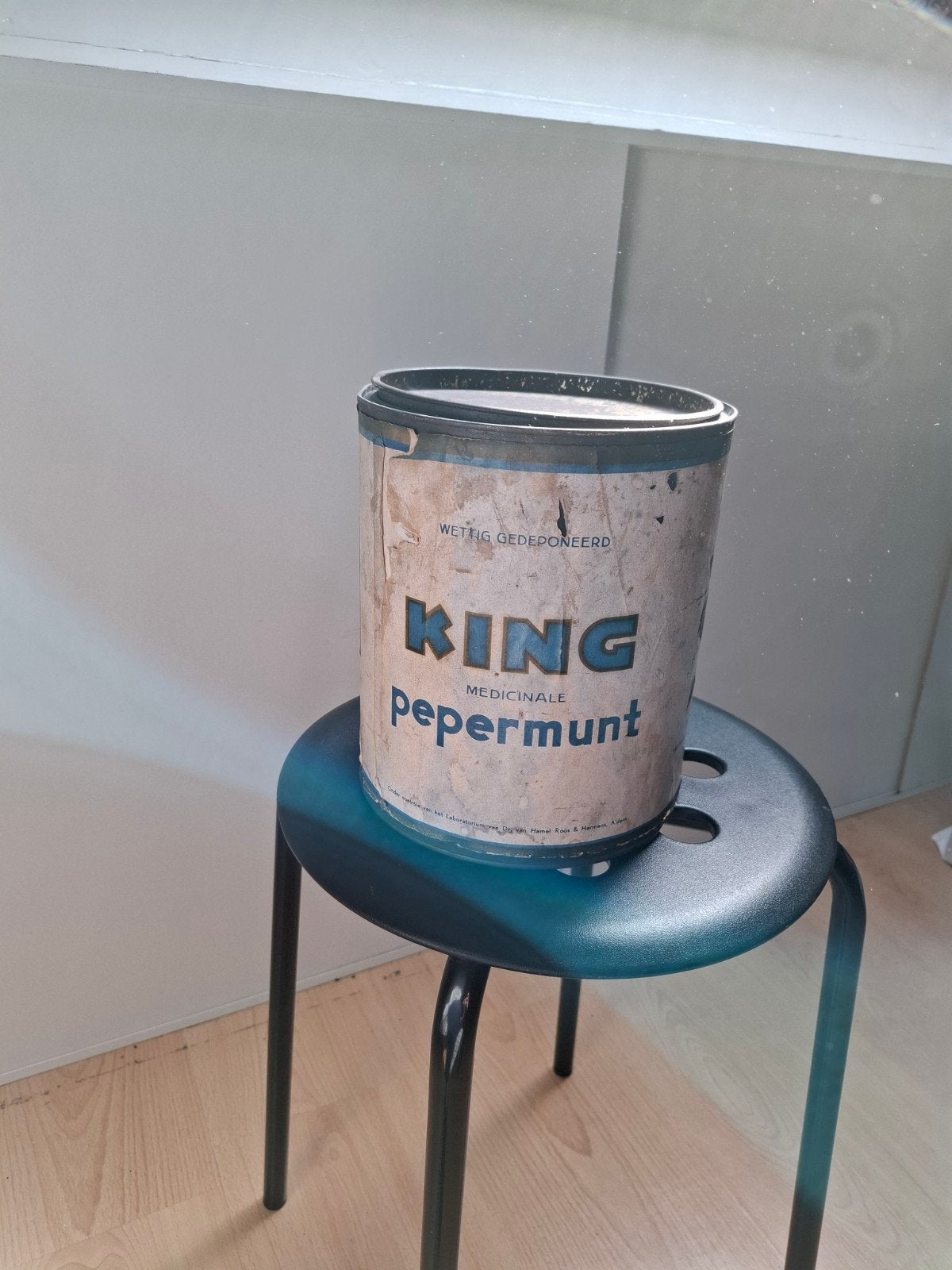 Vintage King Pepermunt Toonbankblik, Ophalen of Verzenden