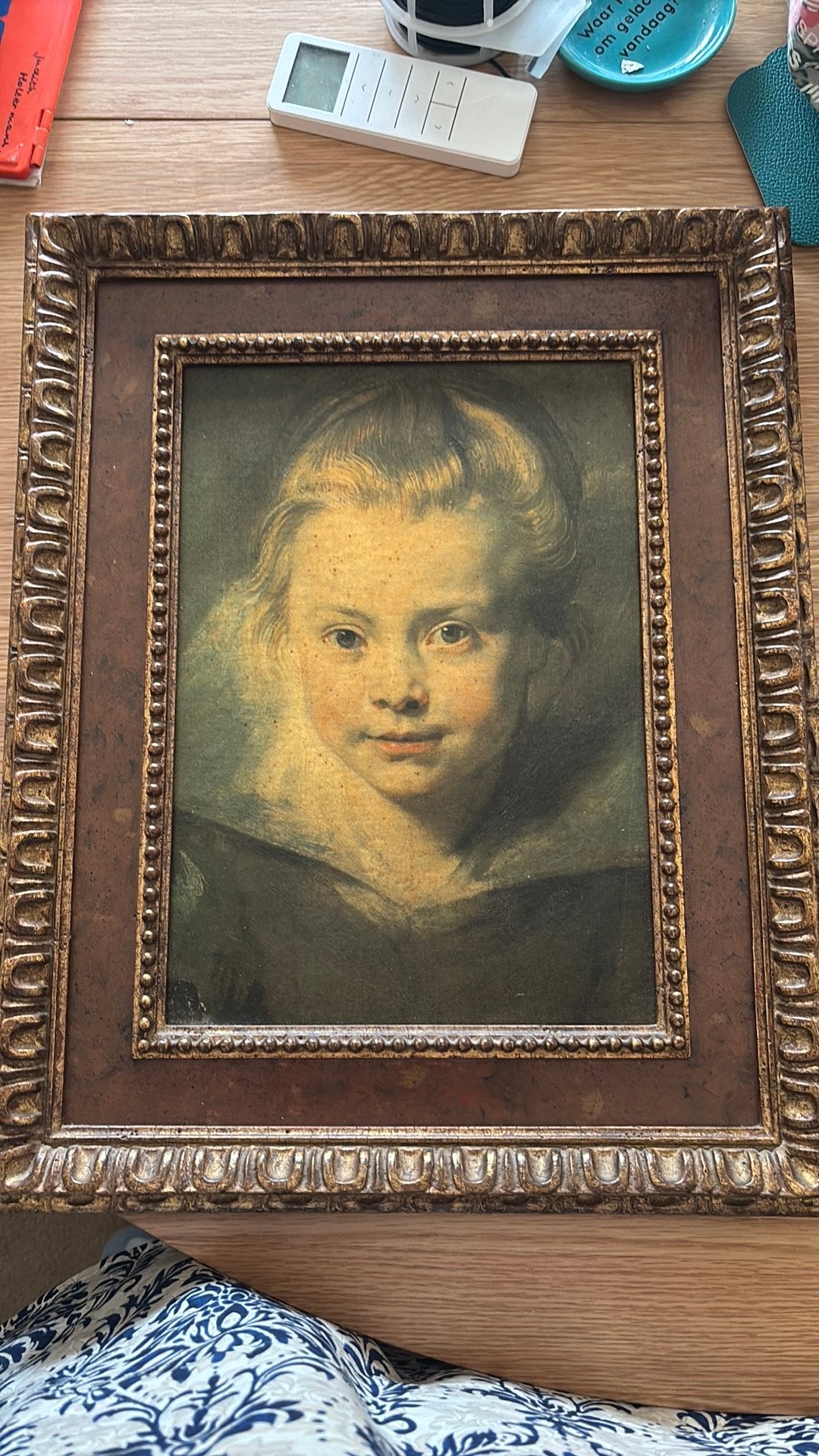 Rubens ‘portrait d’enfant’ vintage reproductie in sierlijst, Antiek en Kunst, Ophalen