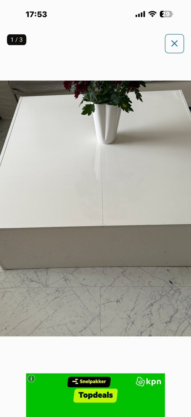 Tafel te koop, Ophalen, Zo goed als nieuw, Rechthoekig, 50 tot 100 cm