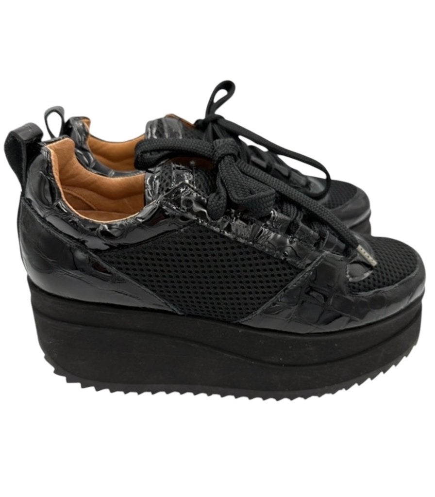Ganni veterschoenen 36, Kleding | Dames, Jurken, Zwart, Ophalen of Verzenden, Zo goed als nieuw, Maat 36 (S)