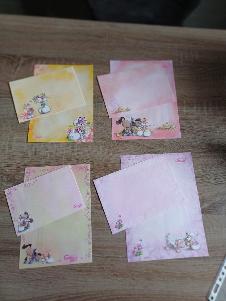 4x A5 diddl briefpapier met envelop, Ophalen of Verzenden, Zo goed als nieuw, Papier, Kaart of Schrift