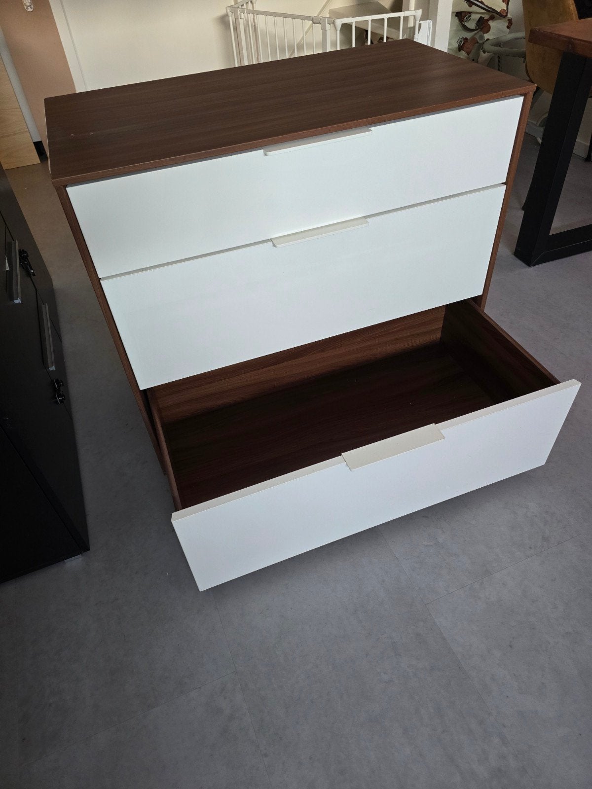 Ikea ladekast Bruin/Wit, Huis en Inrichting, Ophalen, Gebruikt, 50 tot 100 cm, 3 of 4 laden