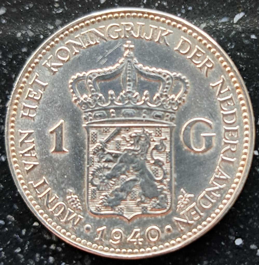 Zilveren gulden 1940 Wilhelmina, Postzegels en Munten, Munten | Nederland, 1 gulden, Zilver, Ophalen of Verzenden, Koningin Wilhelmina