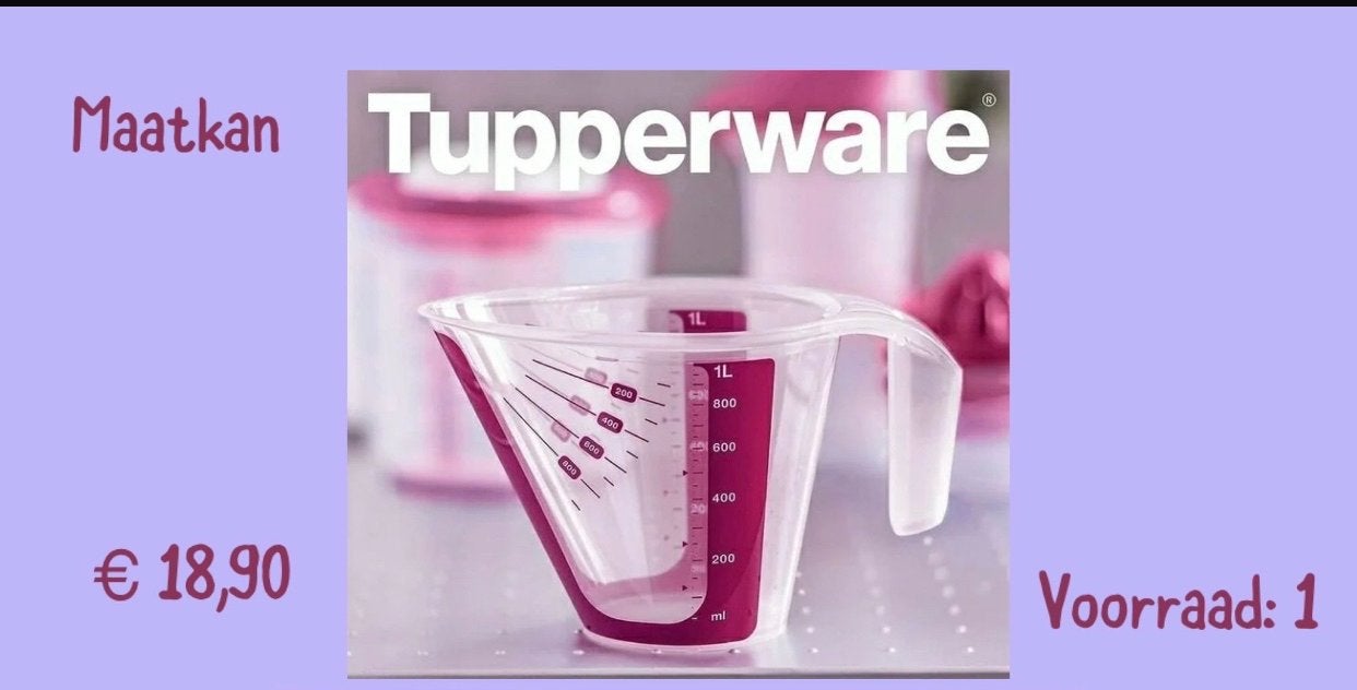 Tupperware Maatkan 1 Liter - Splinternieuw, Overige kleuren, Beker of Kan, Nieuw, Ophalen of Verzenden