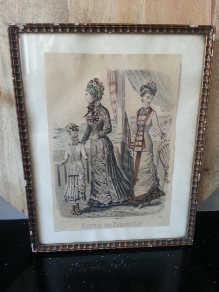 Antiek/Brocante gravure Journal des Demoiselles 1878, Ophalen of Verzenden