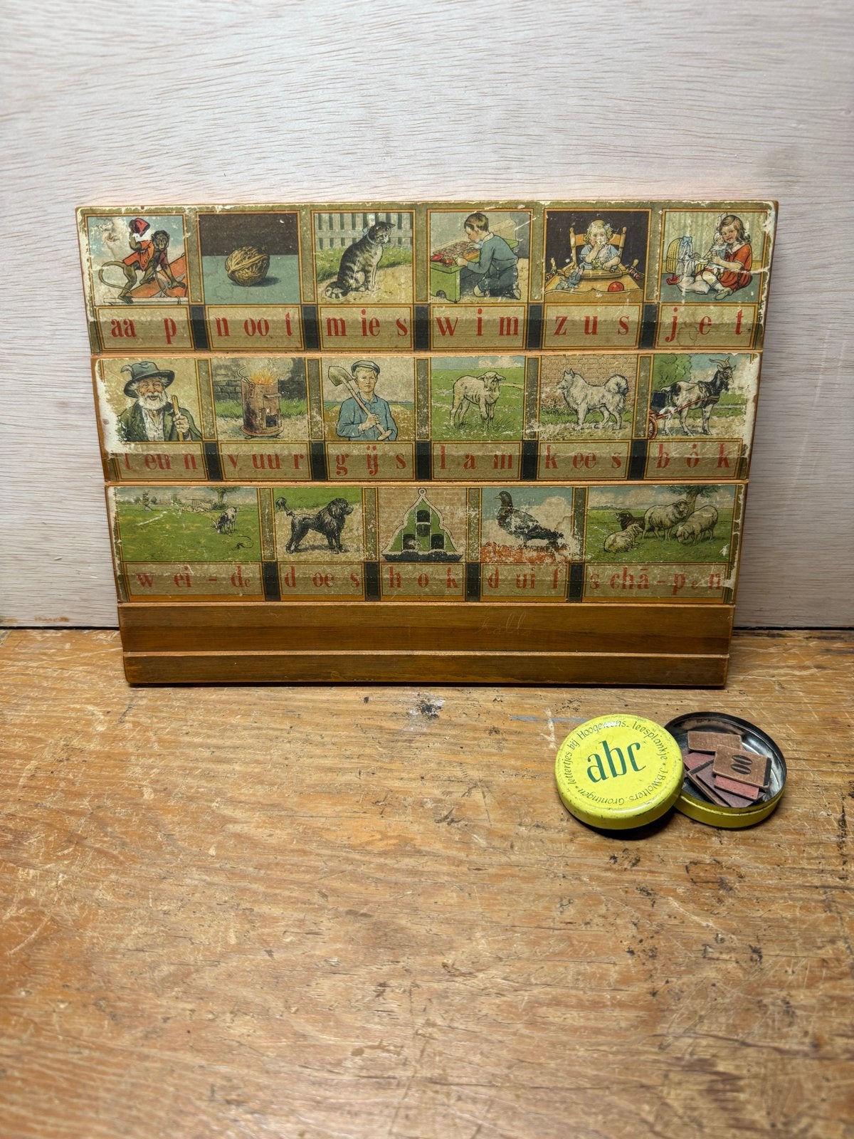 Vintage Hoogeveens leesplankje Aap Noot Mies #2, Ophalen of Verzenden, Gebruikt