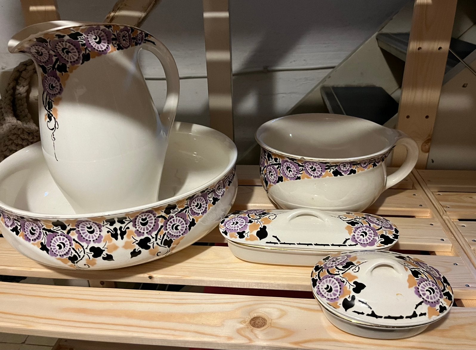 Vintage art deco lampetstel sociéte ceramique Maestricht, Ophalen