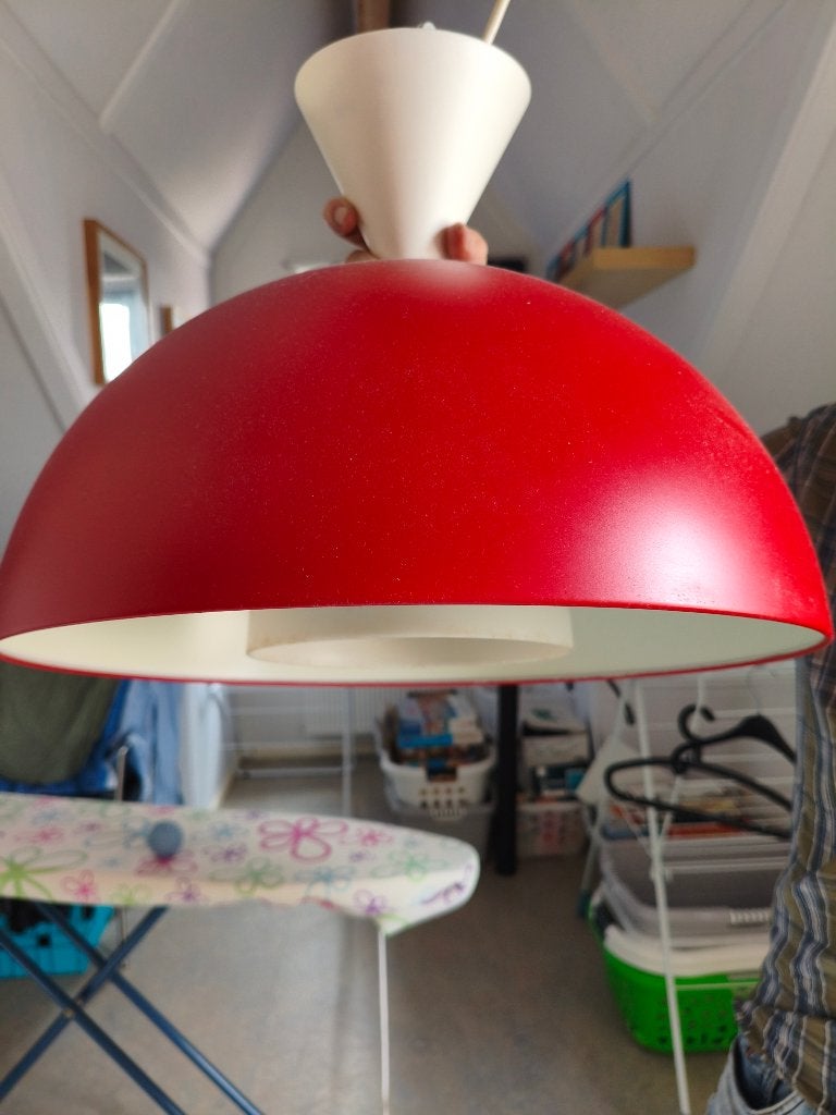 Rode hanglampen 2x, Ophalen, Zo goed als nieuw