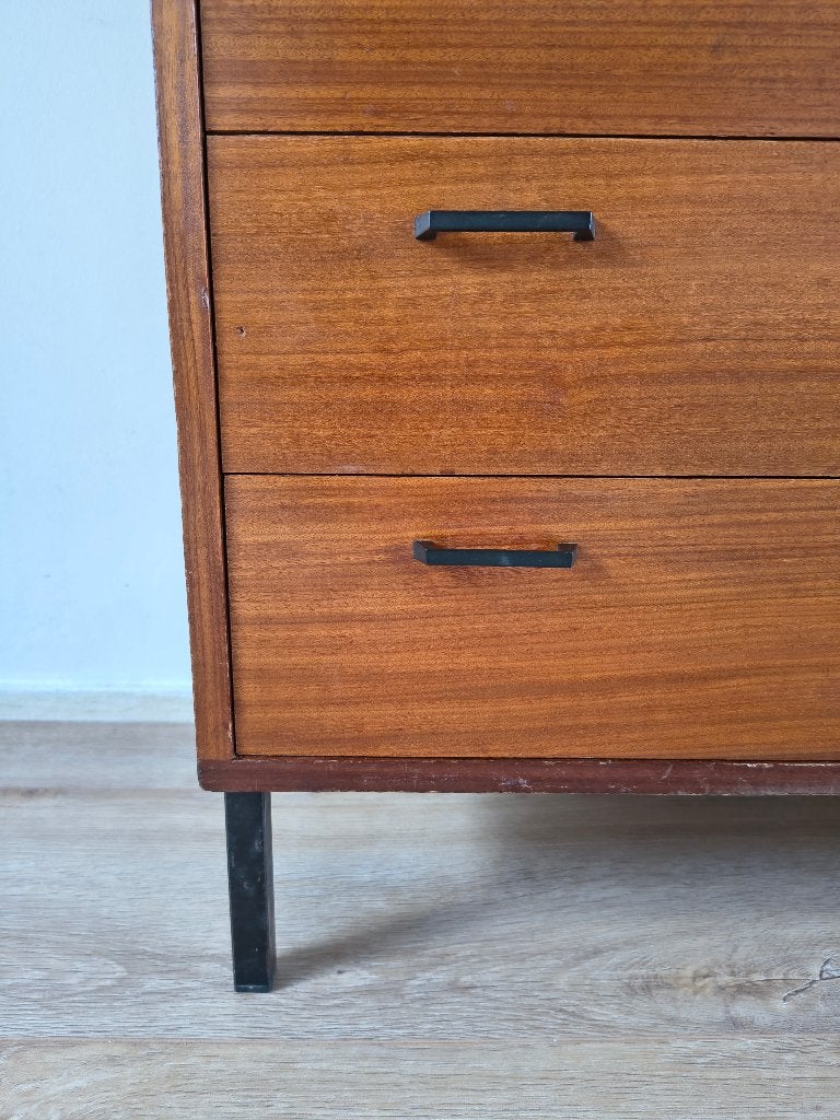 Mid-Century Ladekast (Teak) – 4 Laden, Huis en Inrichting, Zo goed als nieuw, 3 of 4 laden, Onbekend, Minder dan 100 cm