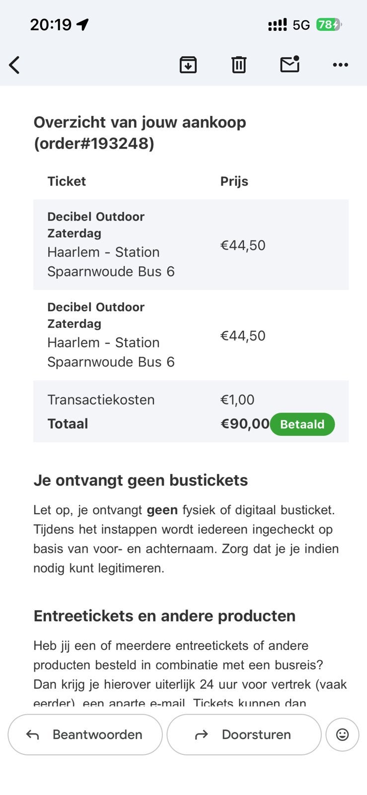 Eleventravel decibel zaterdag partybus kaarten haarlem  2X, Twee personen, Overige soorten