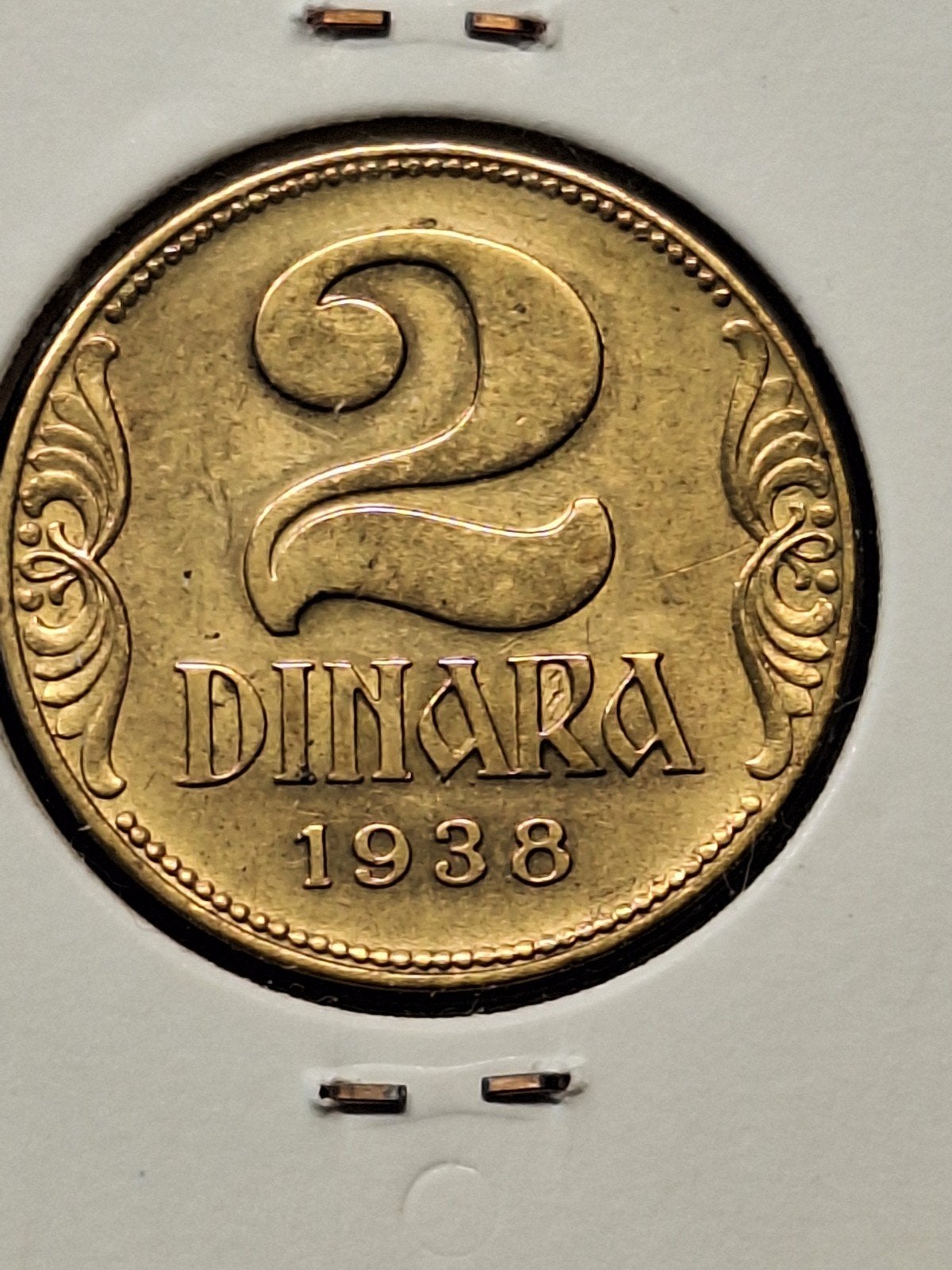 2 Dinara Joegoslavië 1938 -, Ophalen of Verzenden, Joegoslavië, Losse munt