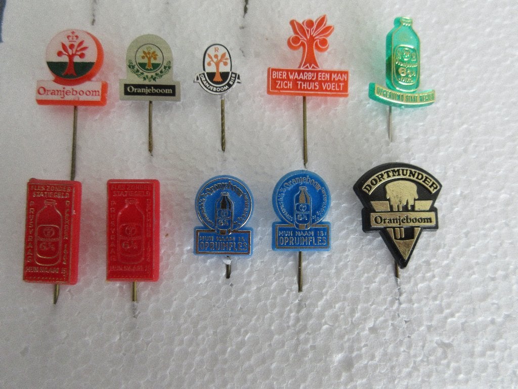 10 x Oranjeboom Bier, Verzenden, Zo goed als nieuw, Merk, Speldje of Pin