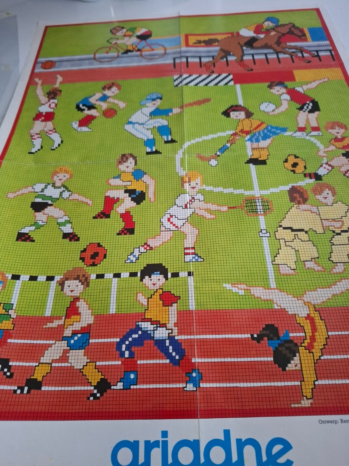 patroon sportposter in kruissteek, Ophalen, Nieuw, Handborduren, Patroon