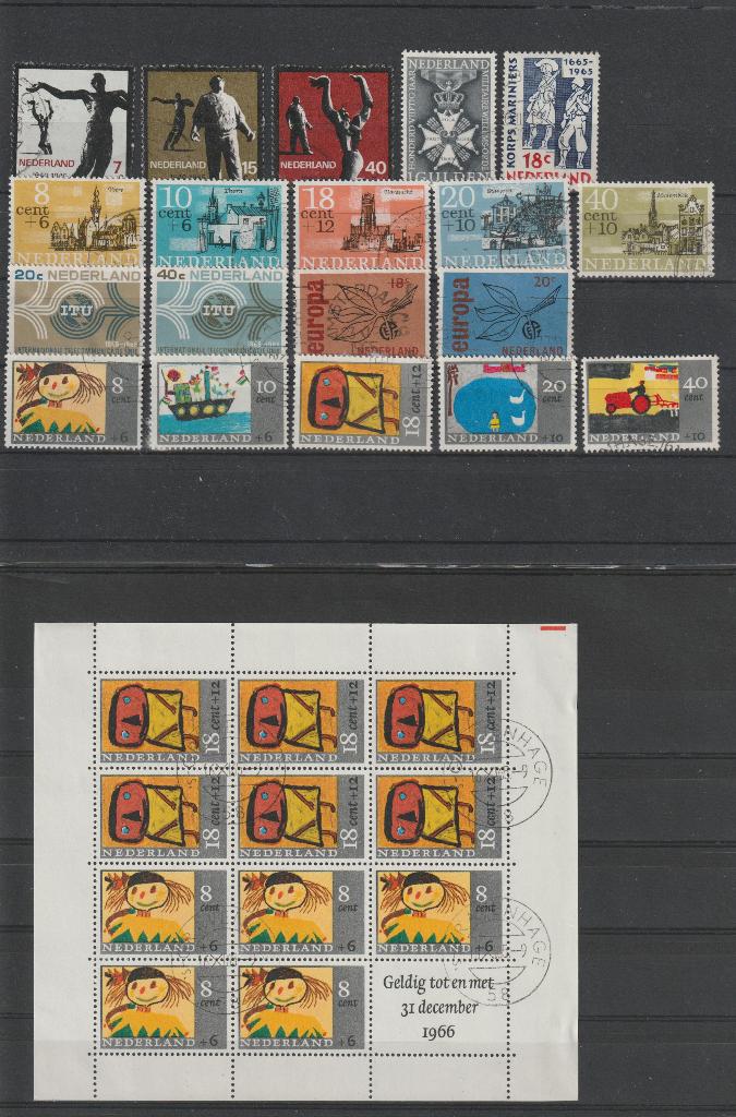 Nederland - jaargang 1965 gestempeld, compleet., Postzegels en Munten, Postzegels | Nederland, Verzenden, Na 1940, Gestempeld