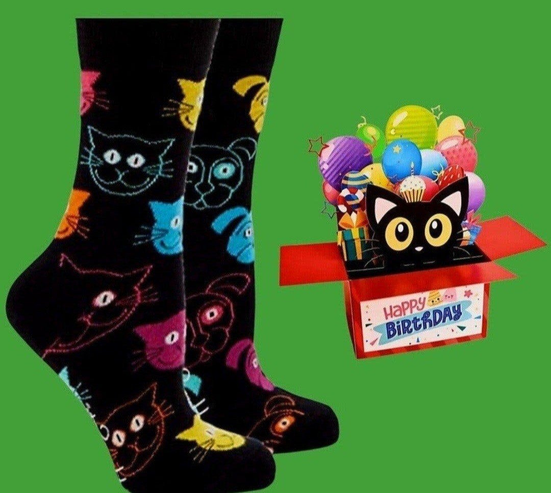 POES/KAT SOKKEN + POP UP VERJAARDAGS KAART POES/KAT, Ophalen of Verzenden, Nieuw