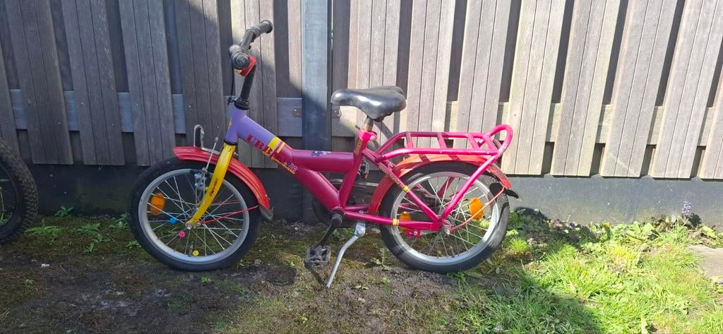 Kinderfiets roze/paars - 16 inch, Fietsen en Brommers, Fietsen | Kinderfietsjes, Ophalen of Verzenden, Gebruikt, 16 tot 20 inch