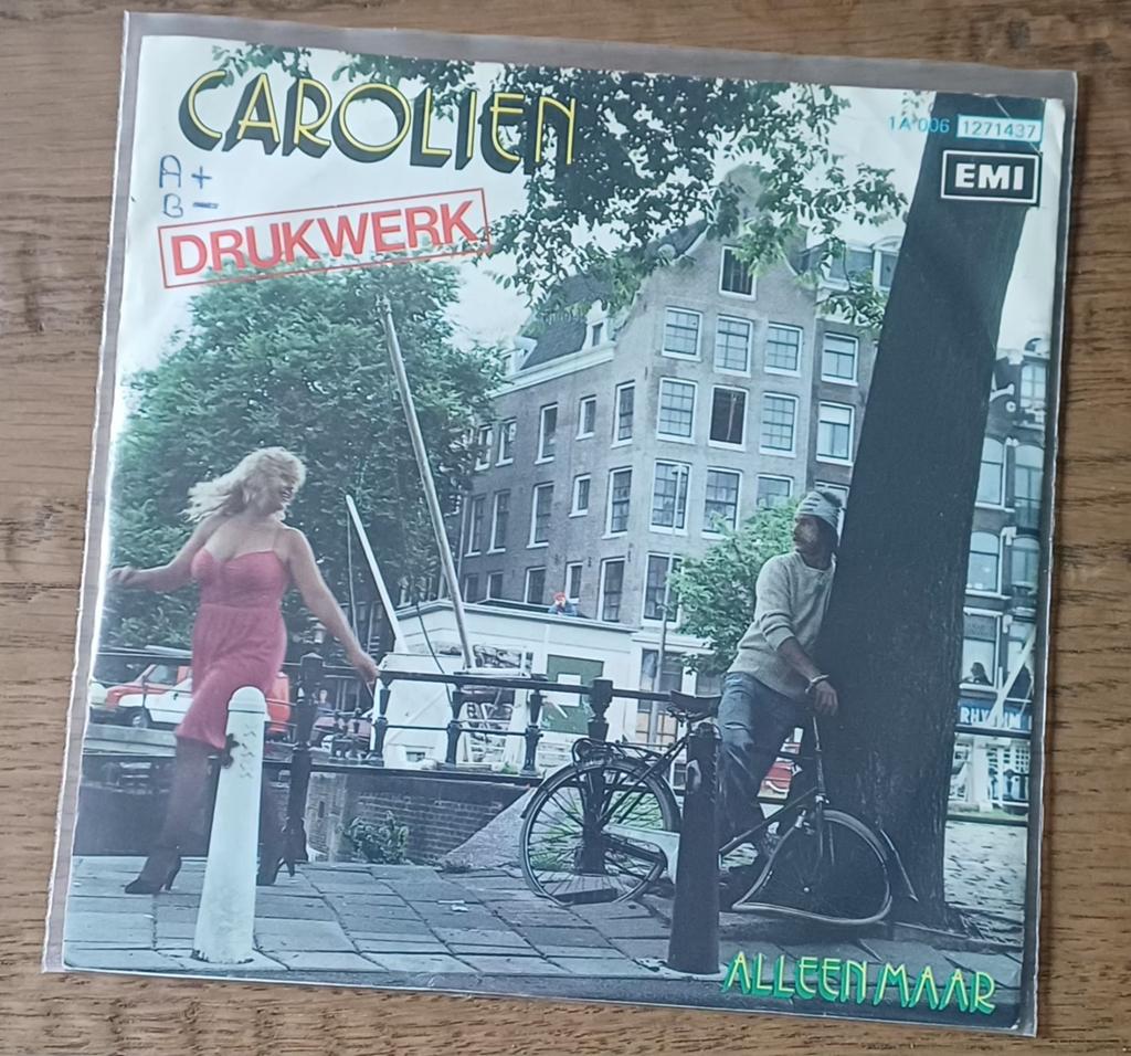 Drukwerk - Carolien / Alleen Maar (7 inch vinyl single), Gebruikt, 7 inch, Ophalen of Verzenden, Fotohoes
